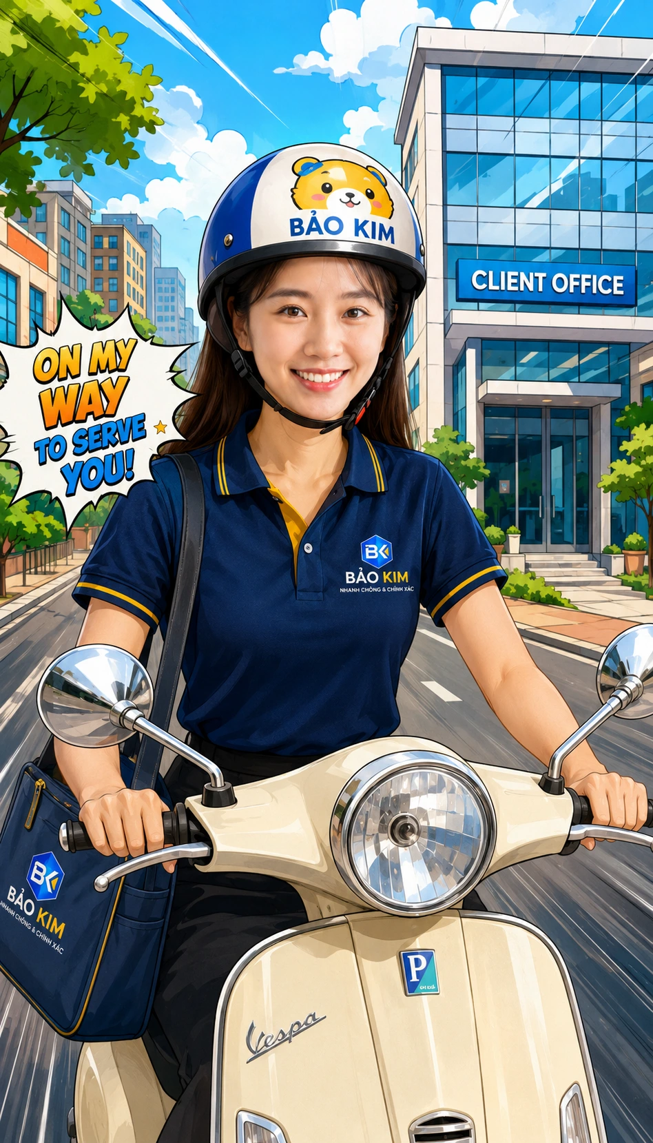 Nhân viên Bảo Kim giao hàng hỏa tốc